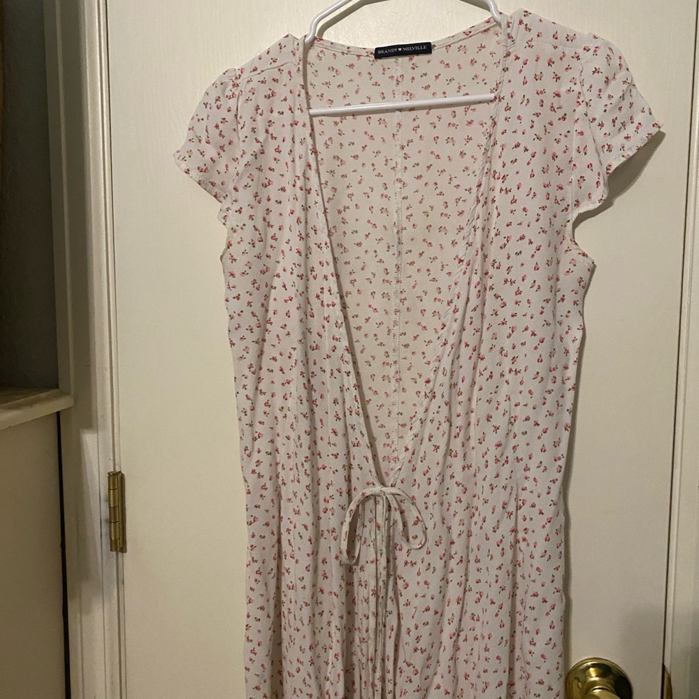 Brandy Melville Pink Floral Backless Dress